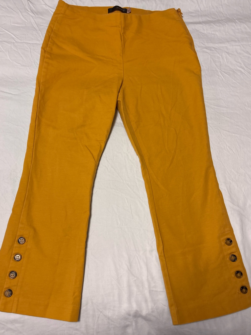 crosby. Mustard Yellow Ankle Button-Trim Jeans